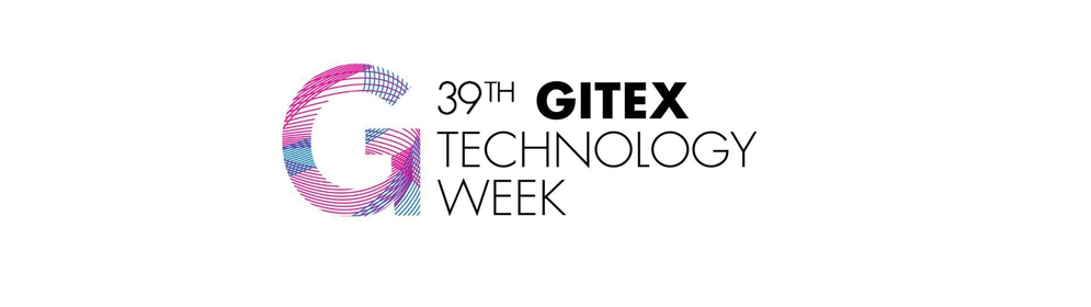 A GITEX graphic image in dark blue with red lettering