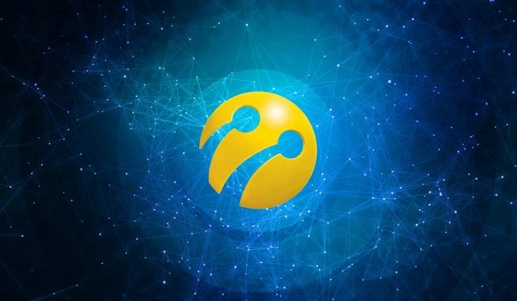 shows a blue screen with a golden yellow graphic shape upon it