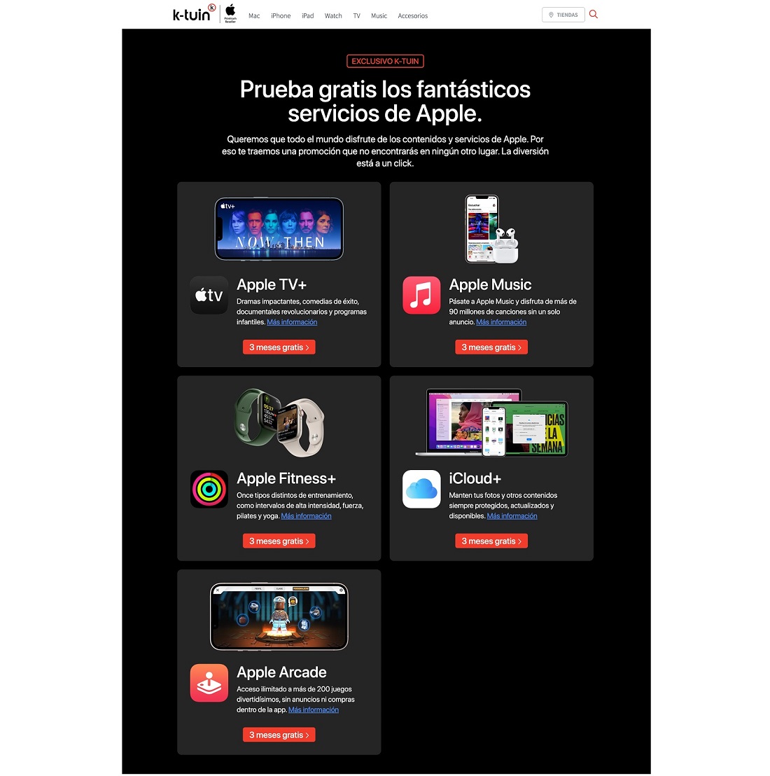 a retail website page with images upon it
