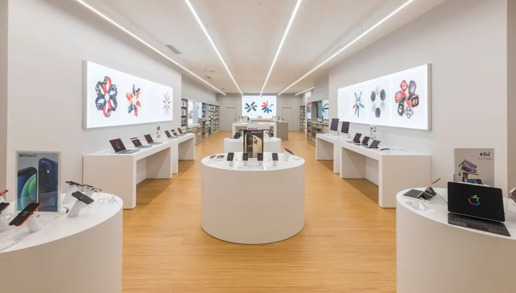a hi tech store interior