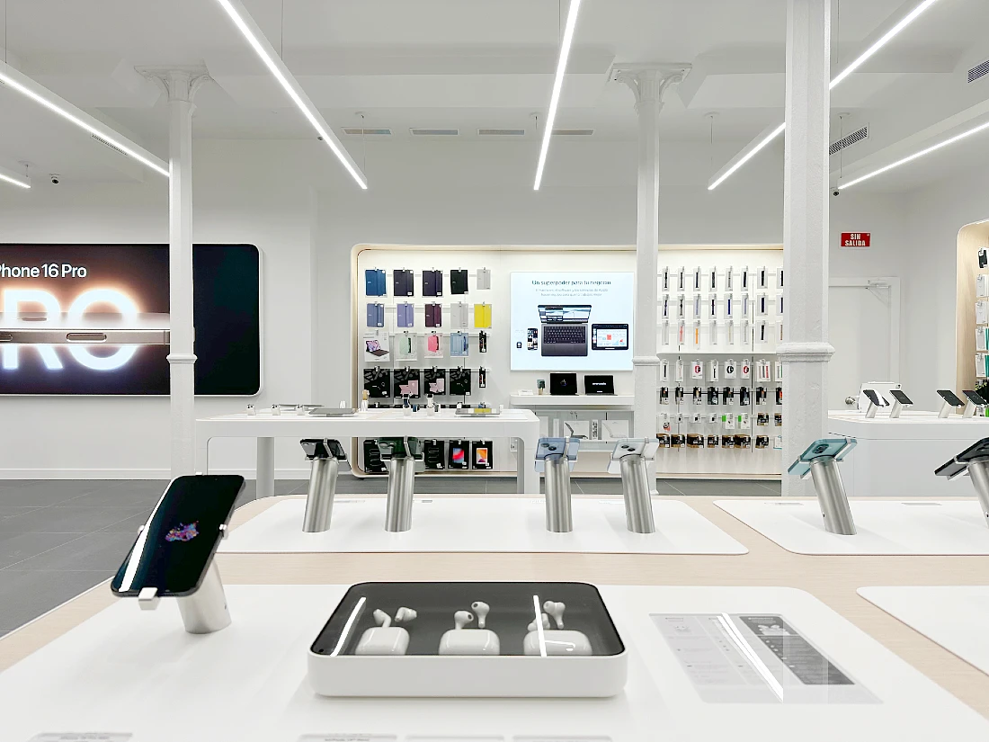 a hi-tech retail store interior